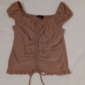 Taupe Ruched Top